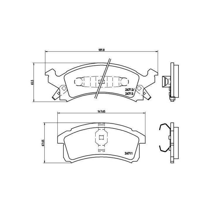 Stabdžių trinkelių rinkinys, diskinis stabdys BREMBO P 07 004
