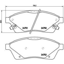 Stabdžių trinkelių rinkinys, diskinis stabdys BREMBO P 09 010