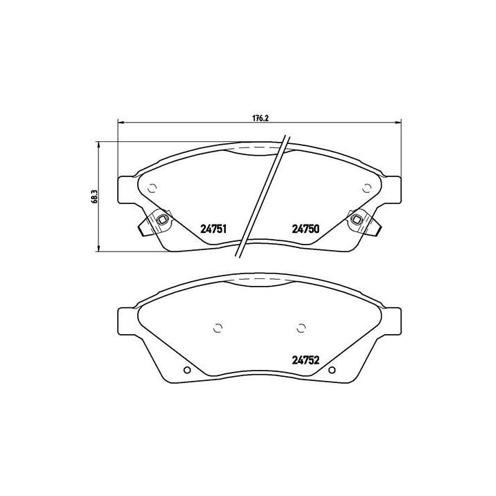 Stabdžių trinkelių rinkinys, diskinis stabdys BREMBO P 09 010