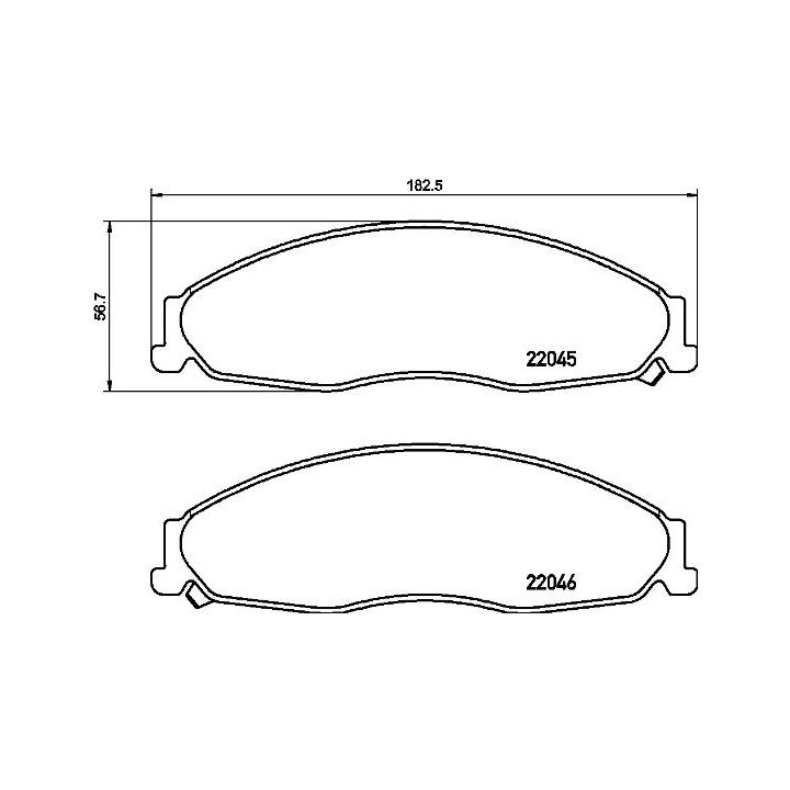 Stabdžių trinkelių rinkinys, diskinis stabdys BREMBO P 09 011