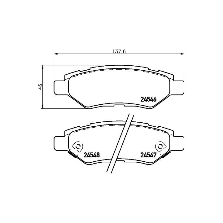 Stabdžių trinkelių rinkinys, diskinis stabdys BREMBO P 09 014
