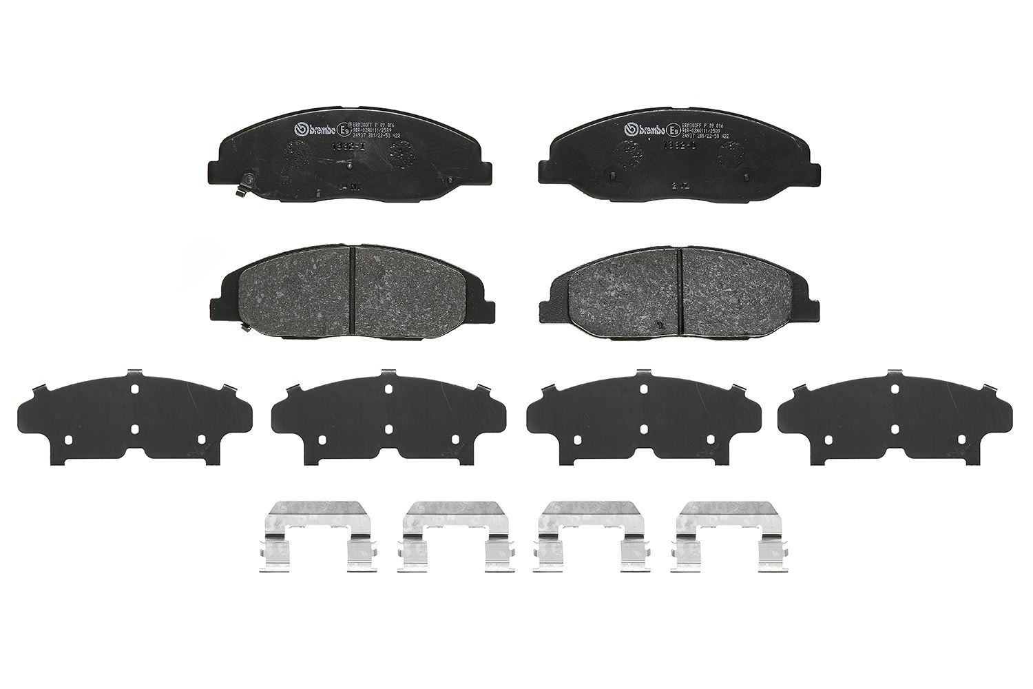 Stabdžių trinkelių rinkinys, diskinis stabdys BREMBO P 09 016