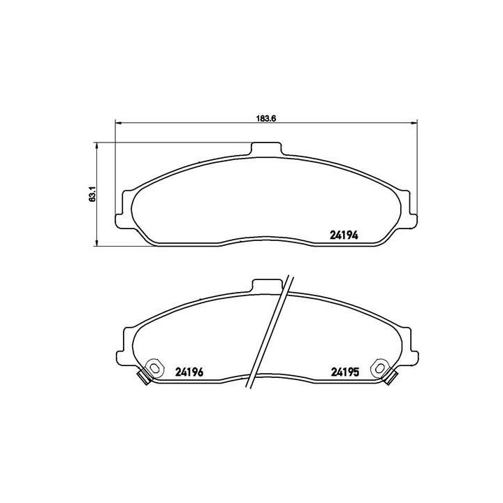 Stabdžių trinkelių rinkinys, diskinis stabdys BREMBO P 10 052