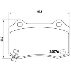 Stabdžių trinkelių rinkinys, diskinis stabdys BREMBO P 11 024