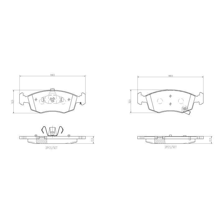 Stabdžių trinkelių rinkinys, diskinis stabdys BREMBO P 11 031