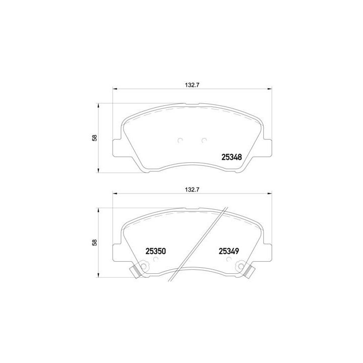Stabdžių trinkelių rinkinys, diskinis stabdys BREMBO P 18 025X