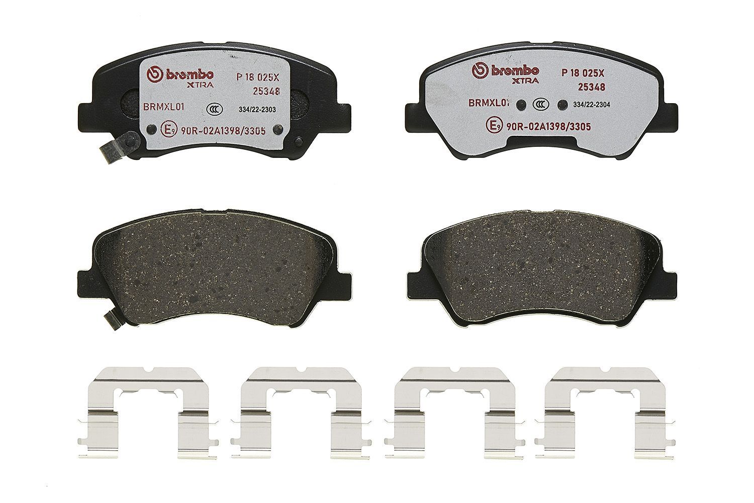 Stabdžių trinkelių rinkinys, diskinis stabdys BREMBO P 18 025X