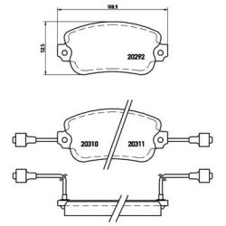 Stabdžių trinkelių rinkinys, diskinis stabdys BREMBO P 23 007