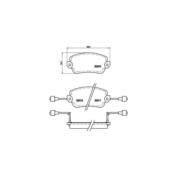 Stabdžių trinkelių rinkinys, diskinis stabdys BREMBO P 23 007