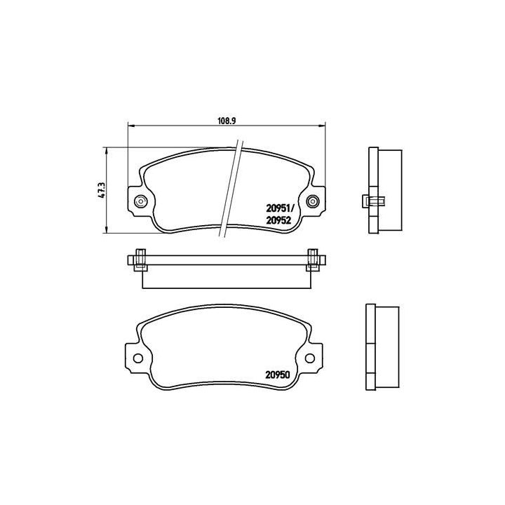Stabdžių trinkelių rinkinys, diskinis stabdys BREMBO P 23 013