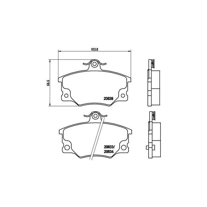 Stabdžių trinkelių rinkinys, diskinis stabdys BREMBO P 23 017