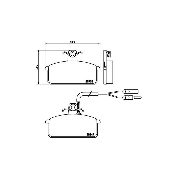 Stabdžių trinkelių rinkinys, diskinis stabdys BREMBO P 23 019