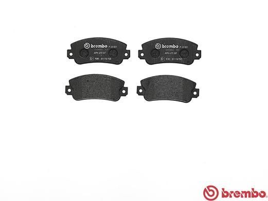 Stabdžių trinkelių rinkinys, diskinis stabdys BREMBO P 23 021