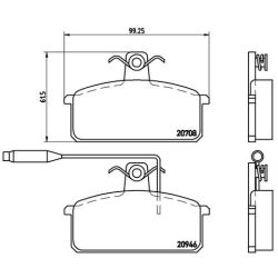 Stabdžių trinkelių rinkinys, diskinis stabdys BREMBO P 23 024
