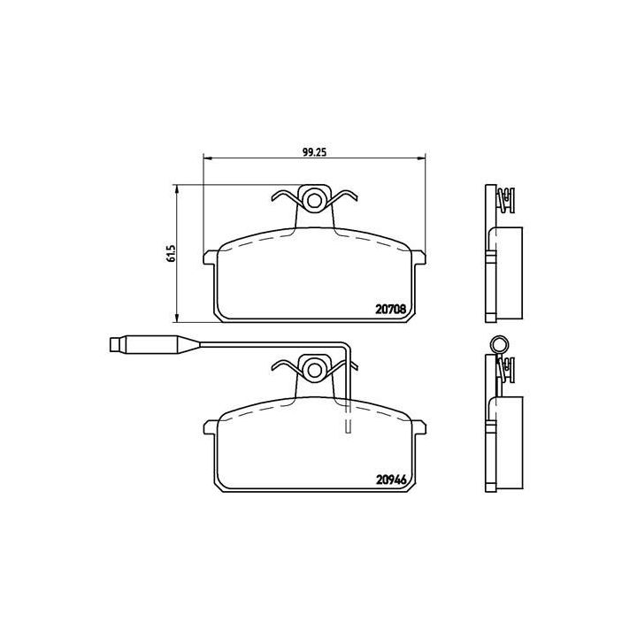 Stabdžių trinkelių rinkinys, diskinis stabdys BREMBO P 23 024