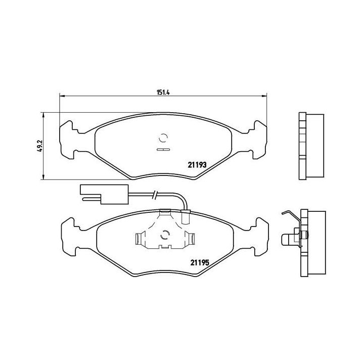 Stabdžių trinkelių rinkinys, diskinis stabdys BREMBO P 23 039