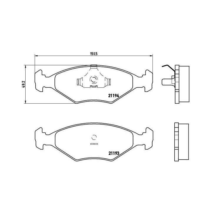 Stabdžių trinkelių rinkinys, diskinis stabdys BREMBO P 23 040
