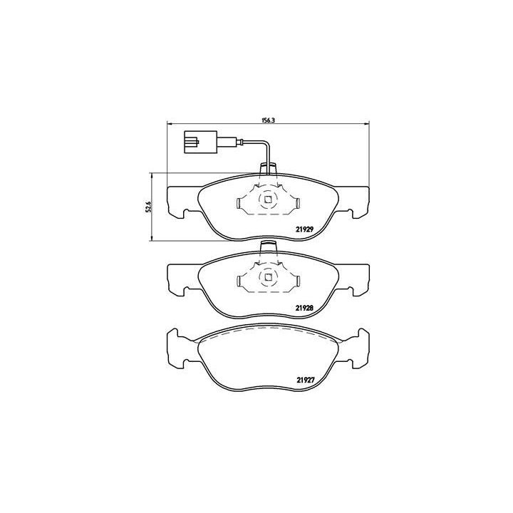 Stabdžių trinkelių rinkinys, diskinis stabdys BREMBO P 23 070