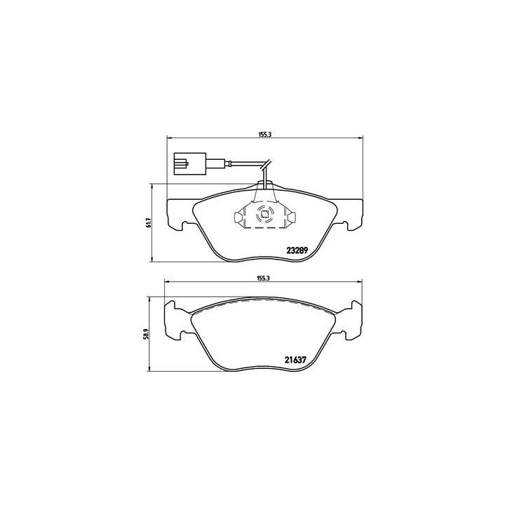 Stabdžių trinkelių rinkinys, diskinis stabdys BREMBO P 23 077