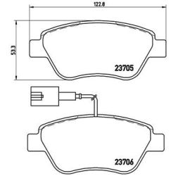 Stabdžių trinkelių rinkinys, diskinis stabdys BREMBO P 23 085