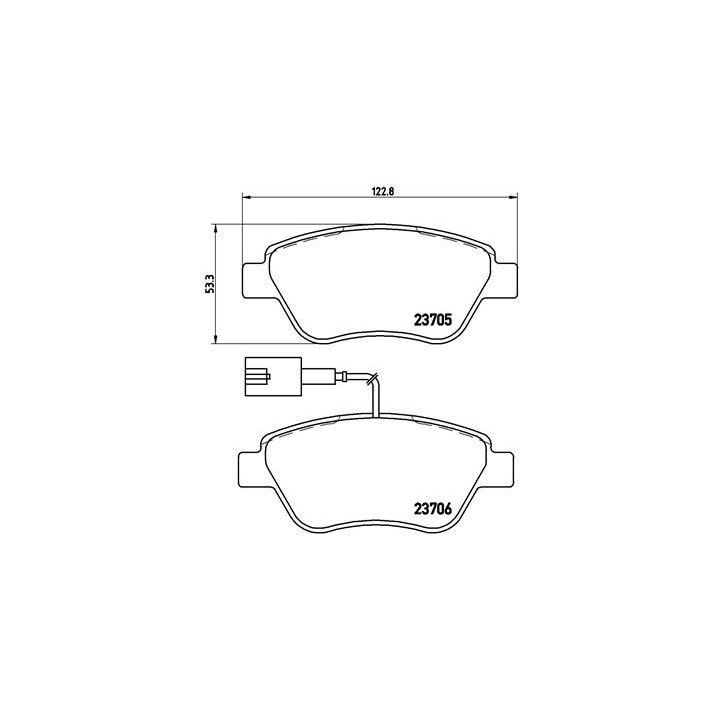 Stabdžių trinkelių rinkinys, diskinis stabdys BREMBO P 23 085