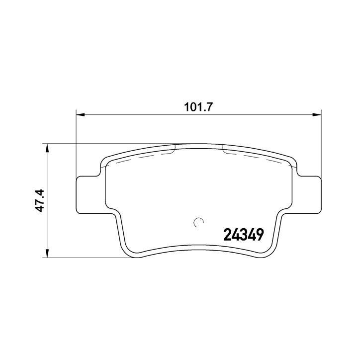 Stabdžių trinkelių rinkinys, diskinis stabdys BREMBO P 23 104