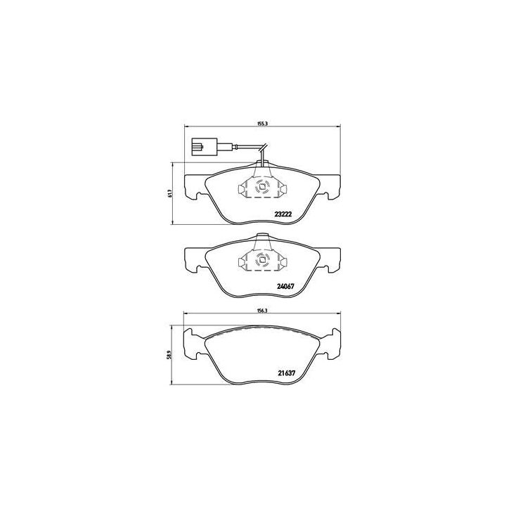 Stabdžių trinkelių rinkinys, diskinis stabdys BREMBO P 23 112