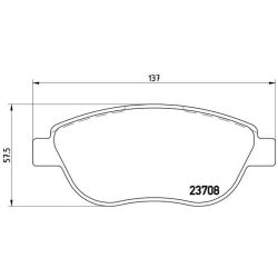 Stabdžių trinkelių rinkinys, diskinis stabdys BREMBO P 23 119