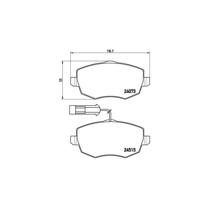 Stabdžių trinkelių rinkinys, diskinis stabdys BREMBO P 23 127