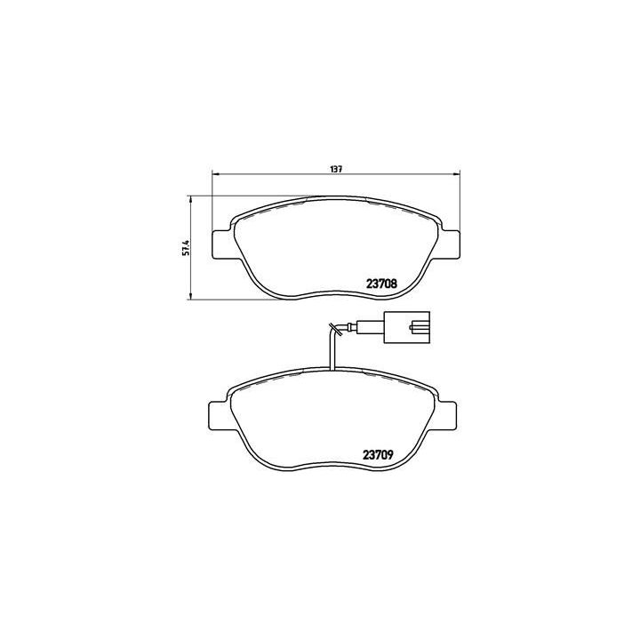 Stabdžių trinkelių rinkinys, diskinis stabdys BREMBO P 23 137