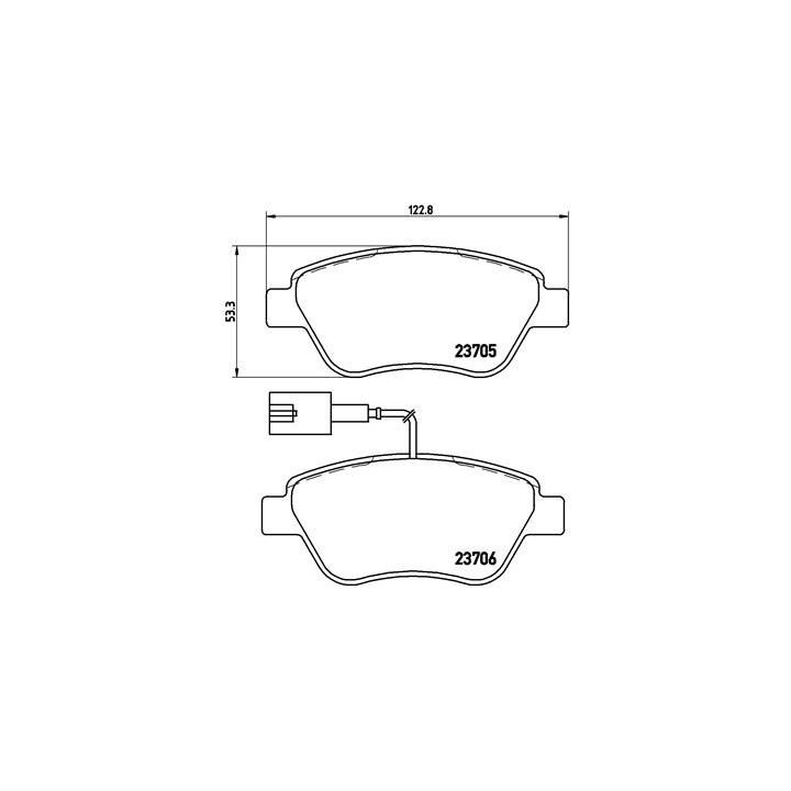 Stabdžių trinkelių rinkinys, diskinis stabdys BREMBO P 23 141