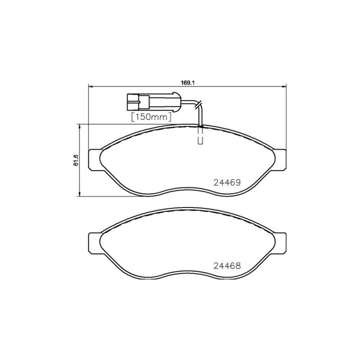 Stabdžių trinkelių rinkinys, diskinis stabdys BREMBO P 23 144