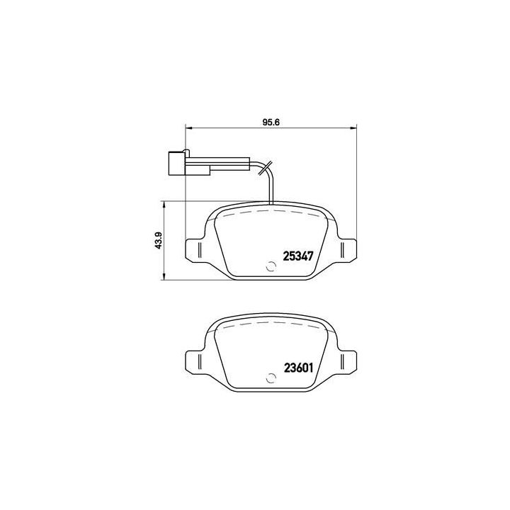 Stabdžių trinkelių rinkinys, diskinis stabdys BREMBO P 23 146