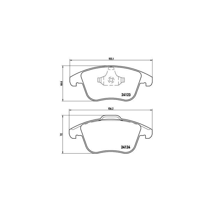Stabdžių trinkelių rinkinys, diskinis stabdys BREMBO P 24 076