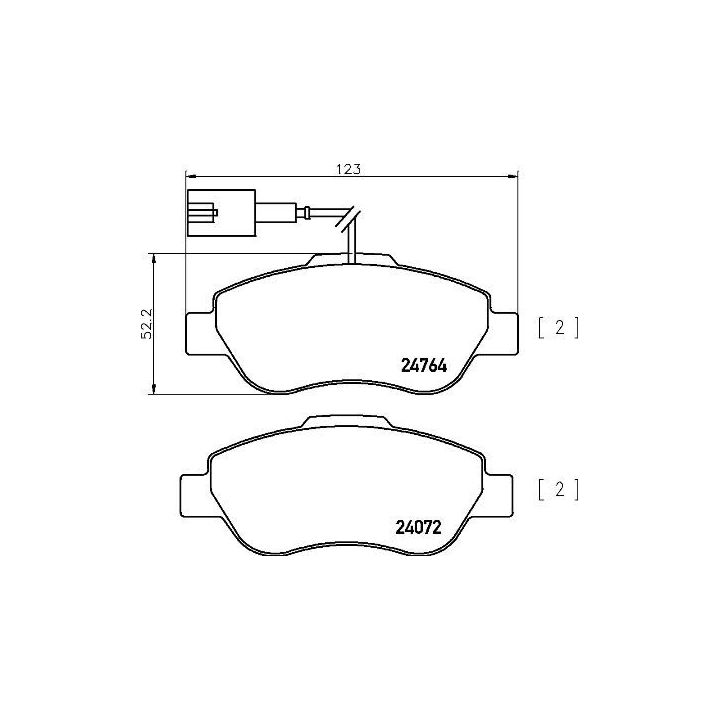 Stabdžių trinkelių rinkinys, diskinis stabdys BREMBO P 24 150
