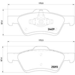 Stabdžių trinkelių rinkinys, diskinis stabdys BREMBO P 24 159