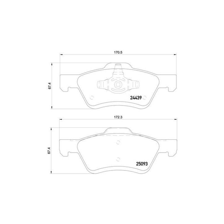 Stabdžių trinkelių rinkinys, diskinis stabdys BREMBO P 24 159