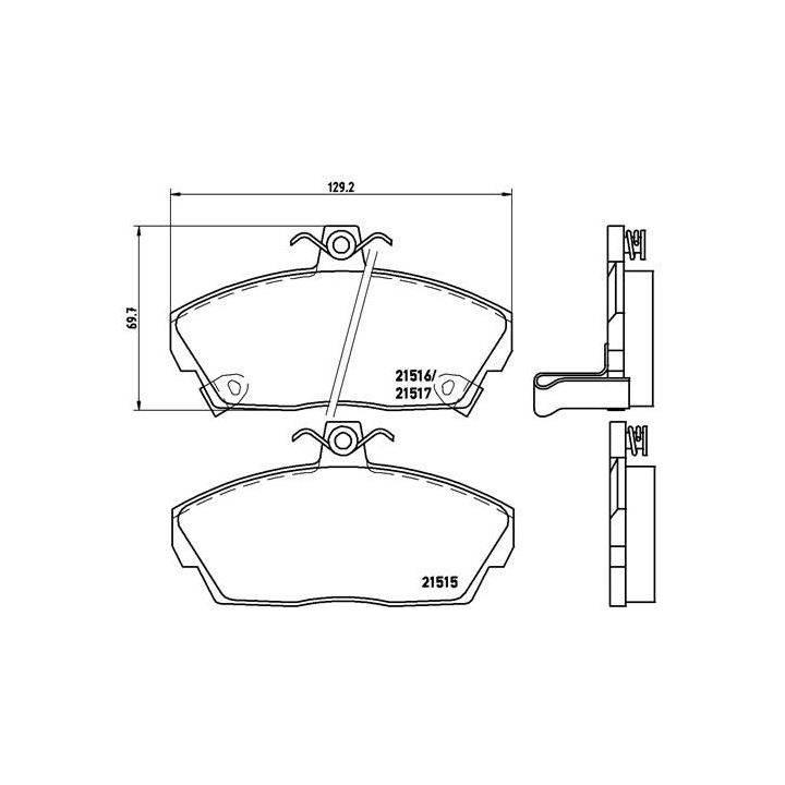 Stabdžių trinkelių rinkinys, diskinis stabdys BREMBO P 28 020