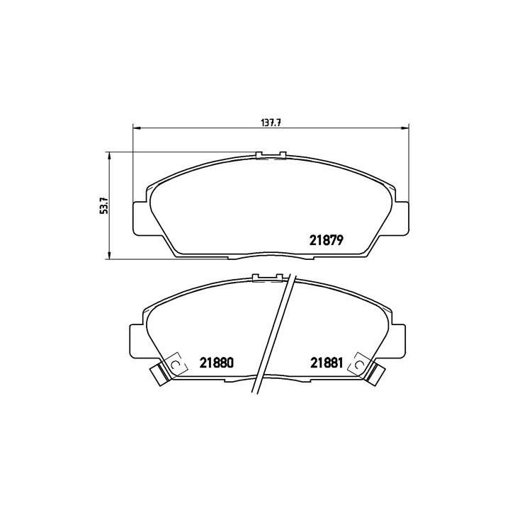 Stabdžių trinkelių rinkinys, diskinis stabdys BREMBO P 28 021