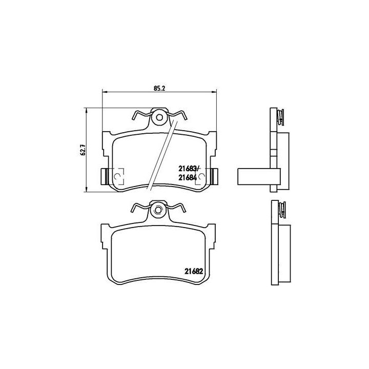 Stabdžių trinkelių rinkinys, diskinis stabdys BREMBO P 28 027