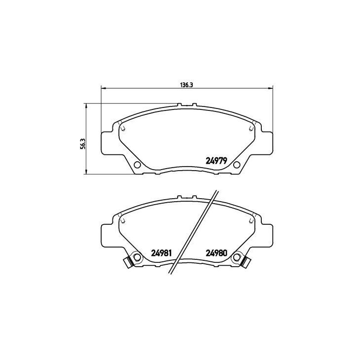 Stabdžių trinkelių rinkinys, diskinis stabdys BREMBO P 28 050