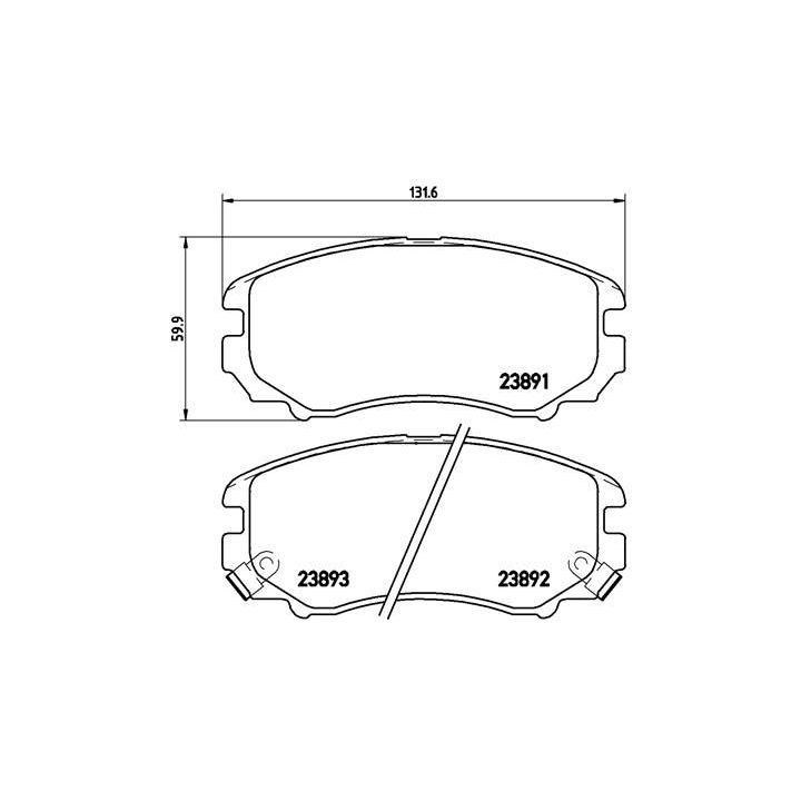 Stabdžių trinkelių rinkinys, diskinis stabdys BREMBO P 30 018X