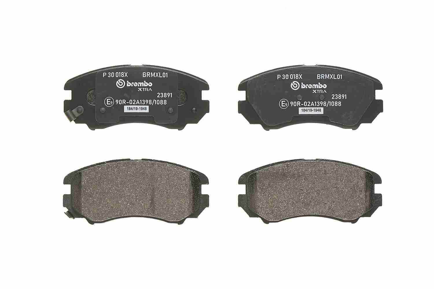 Stabdžių trinkelių rinkinys, diskinis stabdys BREMBO P 30 018X