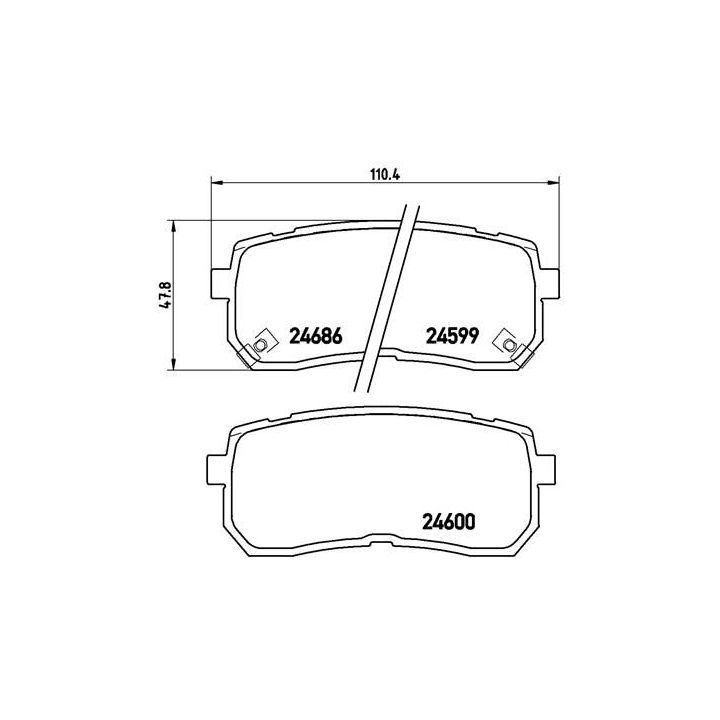 Stabdžių trinkelių rinkinys, diskinis stabdys BREMBO P 30 035