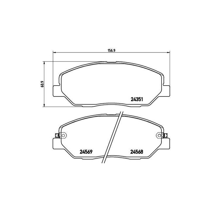 Stabdžių trinkelių rinkinys, diskinis stabdys BREMBO P 30 036