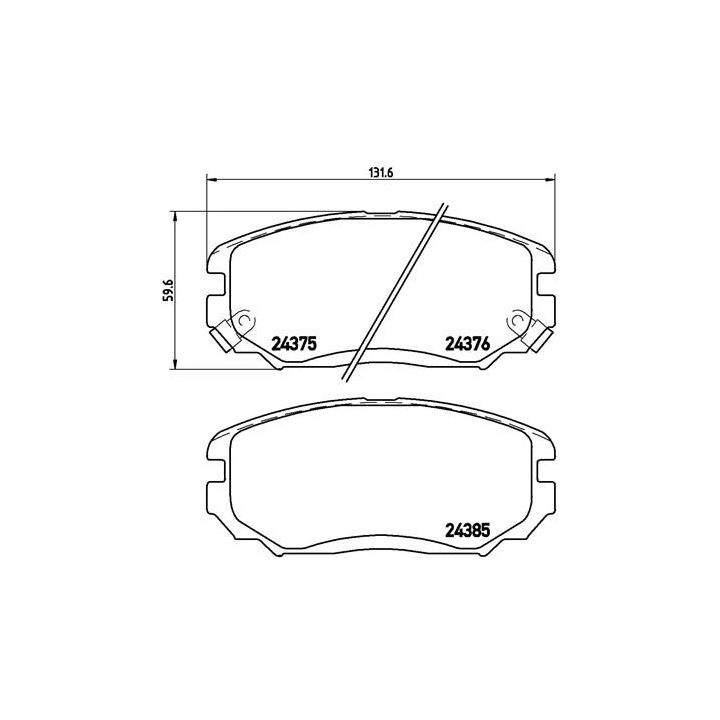 Stabdžių trinkelių rinkinys, diskinis stabdys BREMBO P 30 038