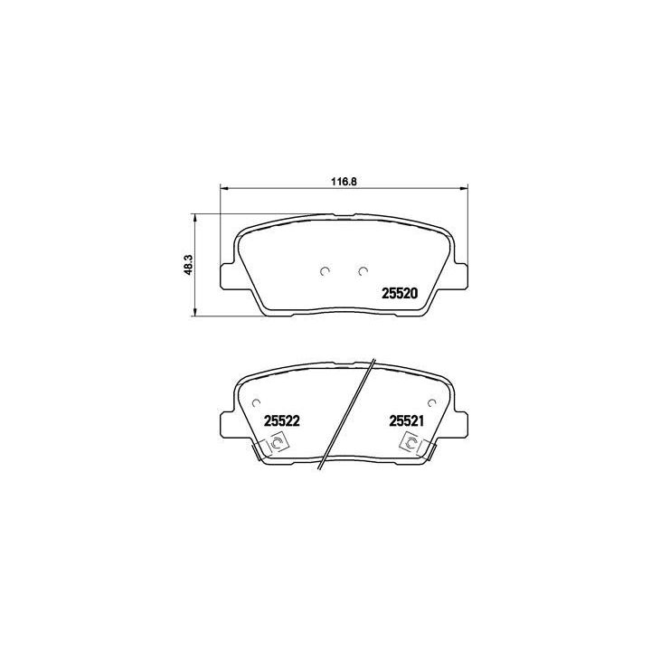 Stabdžių trinkelių rinkinys, diskinis stabdys BREMBO P 30 063