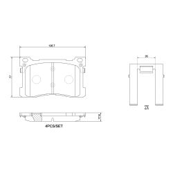 Stabdžių trinkelių rinkinys, diskinis stabdys BREMBO P 30 082