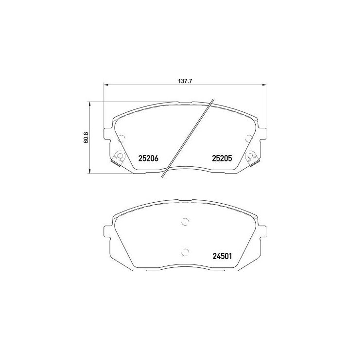 Stabdžių trinkelių rinkinys, diskinis stabdys BREMBO P 30 093