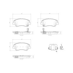 Stabdžių trinkelių rinkinys, diskinis stabdys BREMBO P 30 098